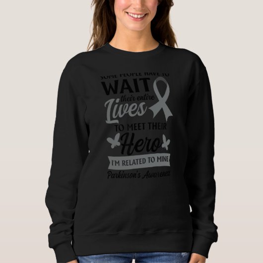 Ich bin verbunden mit meinem Helden Parkinsons Bew Sweatshirt (Vorderseite)