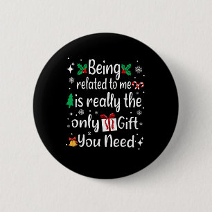 Ich bin verbunden mit meiner lustigen Weihnachtsfa Button