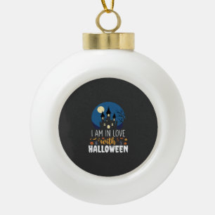Ich bin verliebt in Halloween Spukschloss_1 Keramik Kugel-Ornament