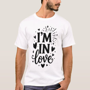 ICH BIN VERLIEBT Minimalistische Typografie Modern T-Shirt