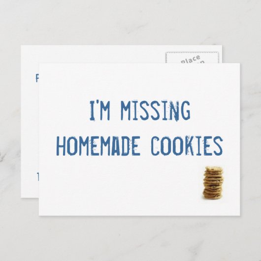 Ich bin vermisst hausgemachte Kekse! Postkarte (Vorne/Hinten)