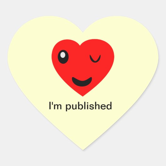Ich bin veröffentlicht Herz-Aufkleber (Vorderseite)