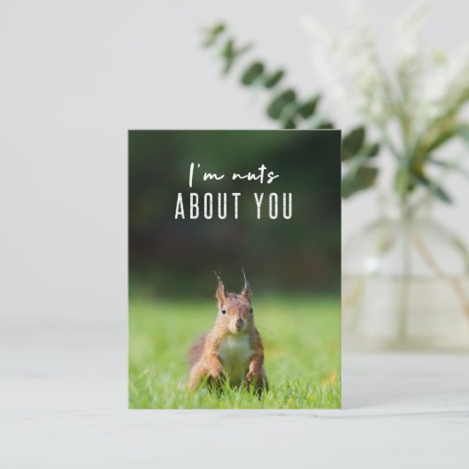 Ich bin verrückt nach dir | Eichhörnchen Modern Fu Postkarte (Stehend Vorderseite)
