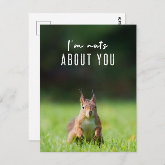 Ich bin verrückt nach dir | Eichhörnchen Modern Fu Postkarte (Vorne/Hinten)