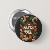 Ich bin verrückt nach dir - Funny Nut Lovers Desig Button (Vorne & Hinten)