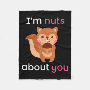 Ich bin verrückt nach dir Herz Eichhörnchen Valent Fleecedecke