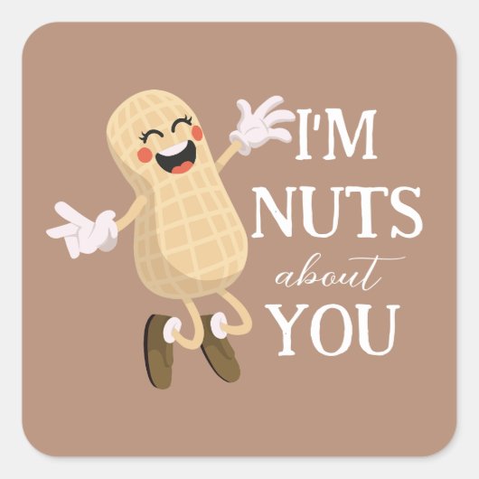 Ich bin verrückt nach dir Valentinins lustigen Lie Quadratischer Aufkleber (Vorderseite)