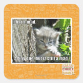 Ich bin verrückt quadratischer aufkleber (Vorderseite)
