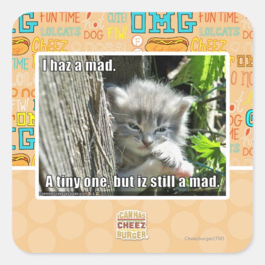 Ich bin verrückt quadratischer aufkleber (Vorderseite)