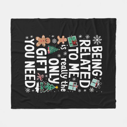 Ich bin verwandt Weihnachts-Weihnachtsgeschenk mei Fleecedecke (Vorderseite (Horizontal))