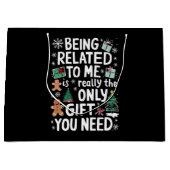 Ich bin verwandt Weihnachts-Weihnachtsgeschenk mei Große Geschenktüte (Vorderseite)