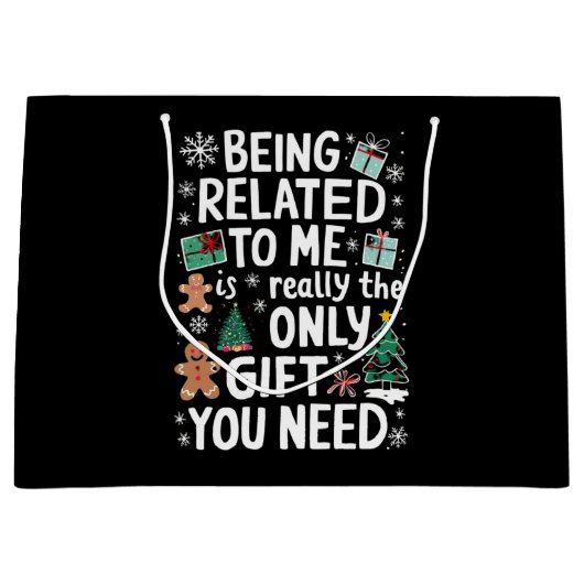 Ich bin verwandt Weihnachts-Weihnachtsgeschenk mei Große Geschenktüte (Vorderseite)