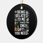 Ich bin verwandt Weihnachts-Weihnachtsgeschenk mei Keramik Ornament (Links)