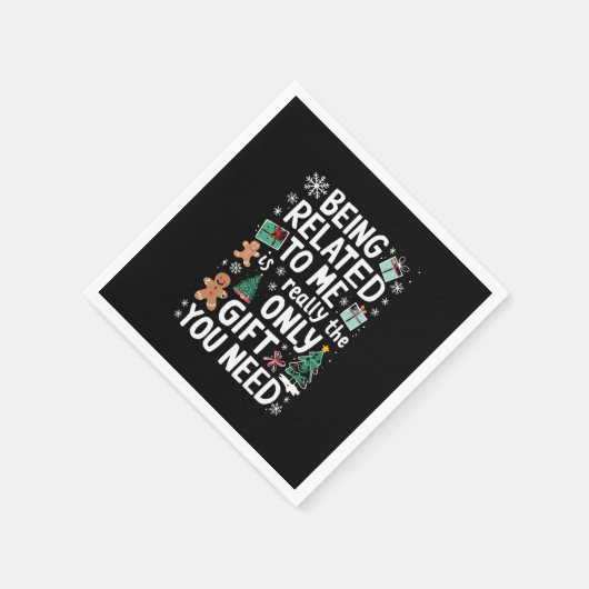 Ich bin verwandt Weihnachts-Weihnachtsgeschenk mei Serviette (Ecke)