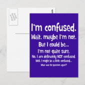 Ich bin verwirrt... postkarte (Vorne/Hinten)