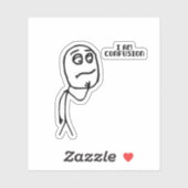 Ich bin Verwirrung Funny Stickman Meme Aufkleber (Blatt)
