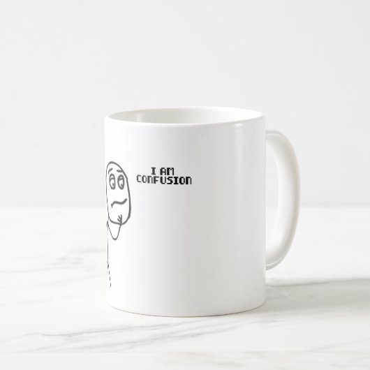 Ich bin Verwirrung Funny Stickman Meme Kaffeetasse (VorderseiteRechts)