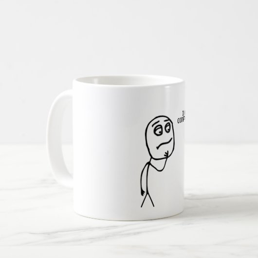 Ich bin Verwirrung Funny Stickman Meme Kaffeetasse (Vorderseite Links)