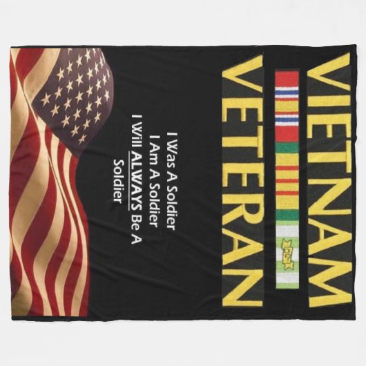 ICH BIN VETERAN FLEECEDECKE (Vorderseite (Horizontal))