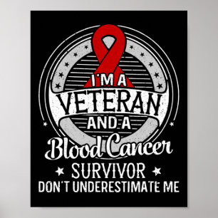 Ich bin Veteran und ein Blutkrebs-Bewusstsein Poster