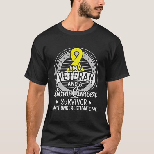 Ich bin Veteran und Knochenkrebsbewusstsein T-Shirt (Vorderseite)