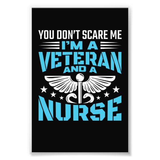 Ich bin Veteran und Krankenschwester Fotodruck (Vorne)