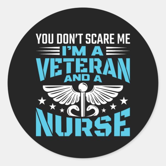 Ich bin Veteran und Krankenschwester Runder Aufkleber (Vorderseite)
