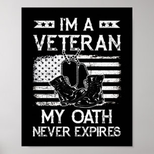 Ich bin Veteran und mein Tod verlässt nie die Flag Poster