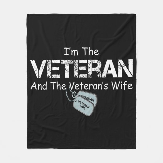 Ich bin Veteran und Veteran-Ehefrau Fleecedecke (Vorderseite)