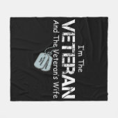 Ich bin Veteran und Veteran-Ehefrau Fleecedecke (Vorderseite (Horizontal))