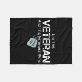 Ich bin Veteran und Veteran-Ehefrau Fleecedecke (Vorderseite (Horizontal))