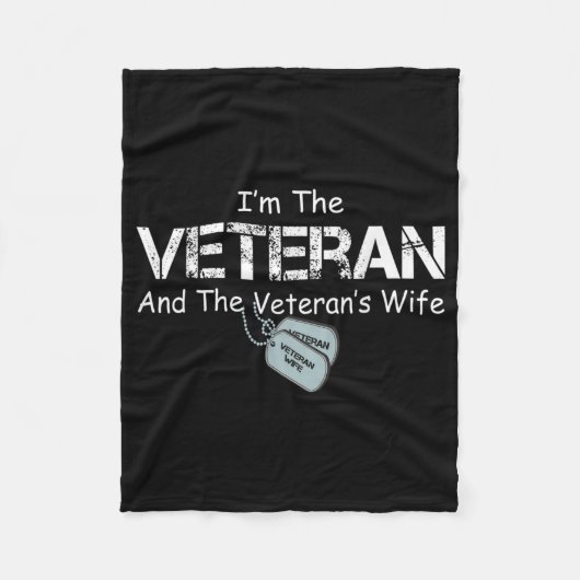 Ich bin Veteran und Veteran-Ehefrau Fleecedecke (Vorderseite)