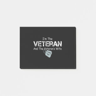 Ich bin Veteran und Veteran-Ehefrau Post-it Klebezettel