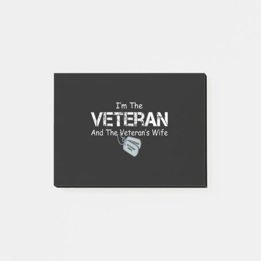 Ich bin Veteran und Veteran-Ehefrau Post-it Klebezettel (Vorderseite)