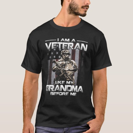 Ich bin Veteran wie meine Oma vor mir USA Flag T-Shirt (Vorderseite)
