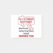 Ich bin Veterinär-Receptionist, weil Heroes Zitat Post-it Klebezettel (Vorderseite)