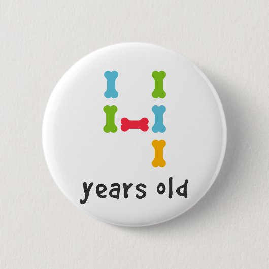 Ich bin vier Jahre alt Button (Vorderseite)