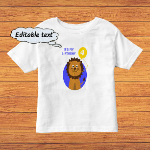 Ich bin vier lächelnde Löwe Kleinkind T-shirt