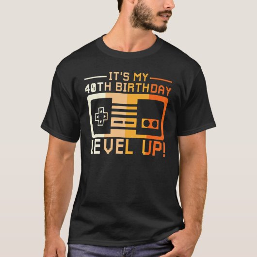 Ich bin vierzig Level Up T Spielcontroller Gaming- T-Shirt (Vorderseite)