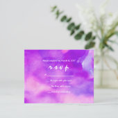 ICH BIN VIOLET WATERCOLOR Bat Mitzvah Einladung (Stehend Vorderseite)