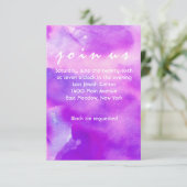 ICH BIN VIOLET WATERCOLOR Bat Mitzvah Empfang Card Einladung (Stehend Vorderseite)