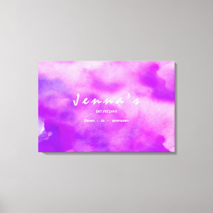 ICH BIN VIOLET WATERCOLOR Bat Mitzvah Sign in Boar Leinwanddruck