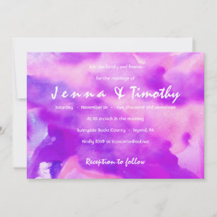ICH BIN VIOLET WATERCOLOR Hochzeit Einladung