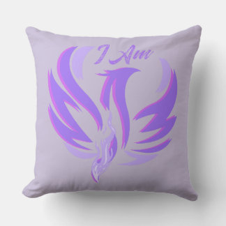 Ich bin violette Flammenfeuer-Vogel-Aufstieg Kissen