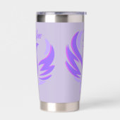 Ich bin violette Flammenfeuer-Vogel-Aufstieg Thermobecher (Links)