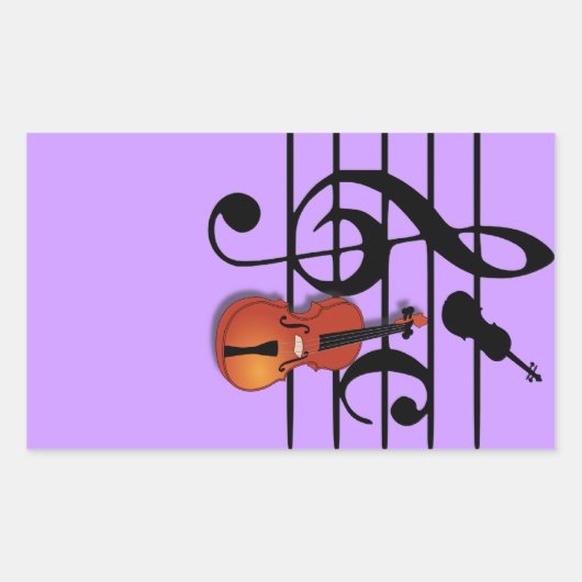 Ich bin Violin_ Rechteckiger Aufkleber (Vorderseite)