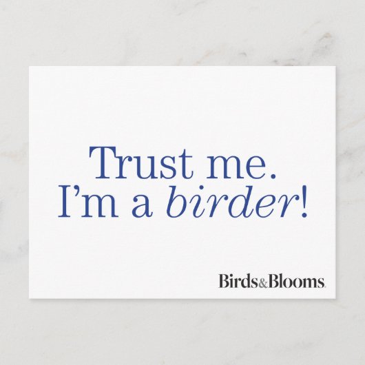 Ich bin Vogelbeobachter Postkarte (Vorderseite)