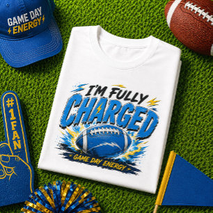 Ich bin voll aufgeladen Game Day Energy Football T-Shirt