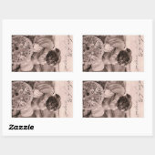 "Ich bin voll beschäftigt!" Vintager romantischer Rechteckiger Aufkleber (Blatt)