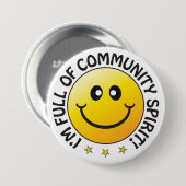 Ich bin voll von Community Spirit Abzeichen Button (Vorne & Hinten)